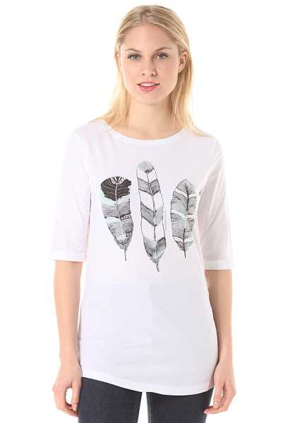 Armedangels June Structure Feather - Bianco Donna Estate T-Shirts (K1470)